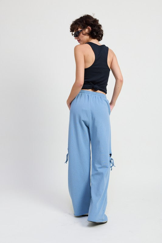 FRENCH TERRY PANTS WITH CUTOUT DETAIL