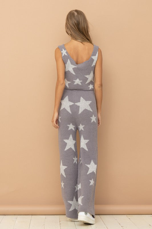 Soft Star Print Tank Pant Set